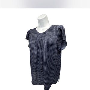 Fun 2 Fun Navy Polkadot Blouse